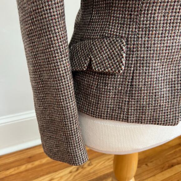 Vintage 50s Brown Wool Tweed Bespoke Blazer Large Quiet Luxury Academia - Picture 7 of 14
